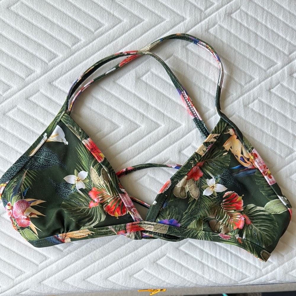 Jolyn Floral Triangle Bikini Top Medium